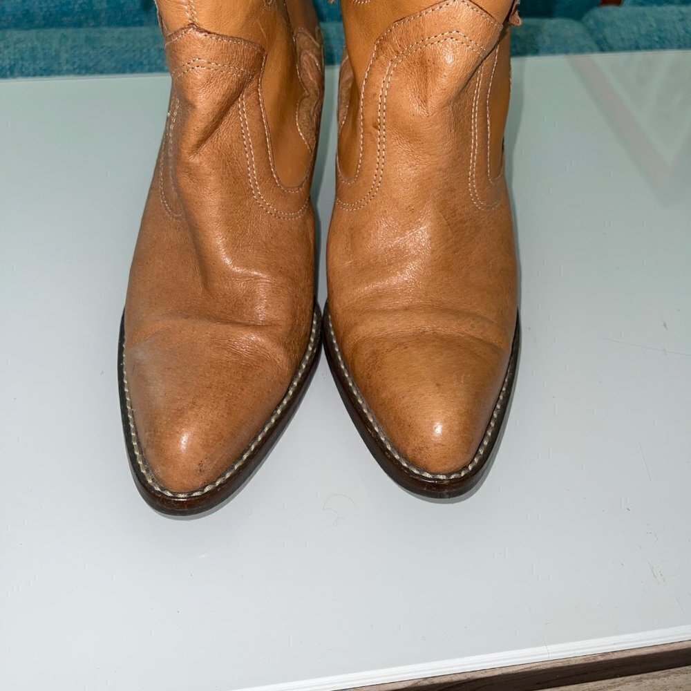Mia Womens Cowgirl Boots Size 6 Leather Western Candida Boho Floral Tan 3D - Picture 9 of 15